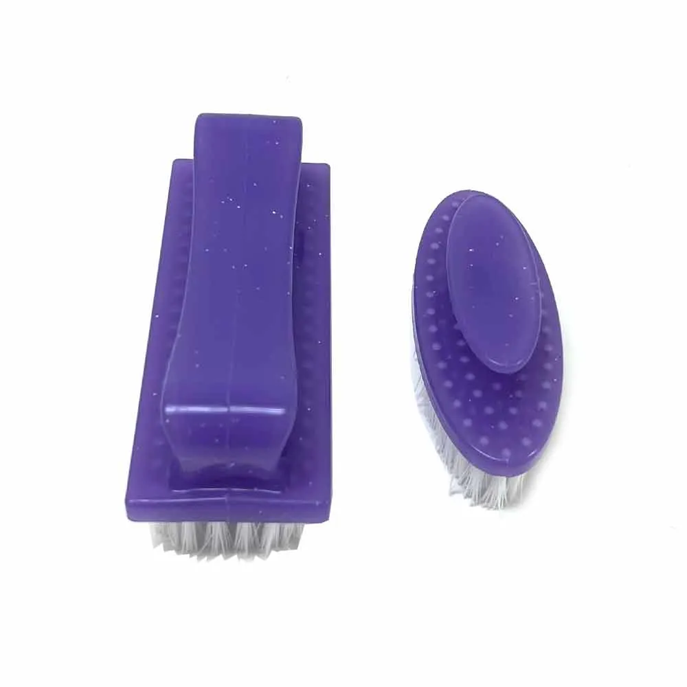 6 PC Nail Cleaning Brush Set Fingernail Handle Grip Brushes Toes Nails Pedicure