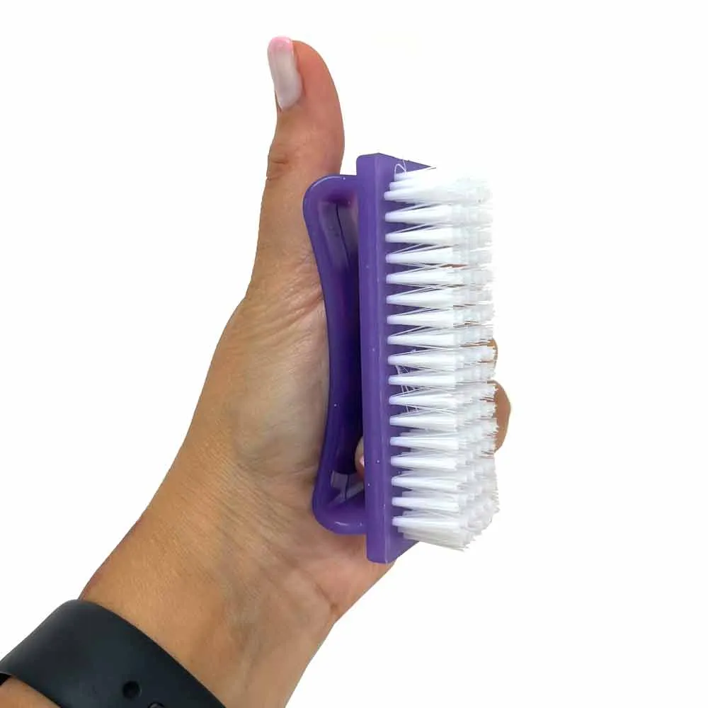 6 PC Nail Cleaning Brush Set Fingernail Handle Grip Brushes Toes Nails Pedicure