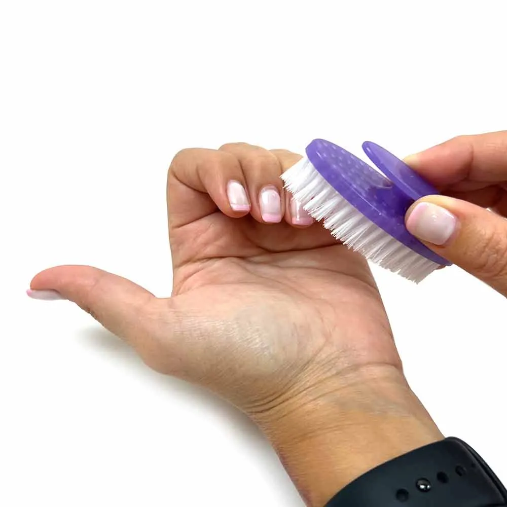 6 PC Nail Cleaning Brush Set Fingernail Handle Grip Brushes Toes Nails Pedicure