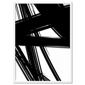 Abstract Bold Lines in Black & White II - Art Print