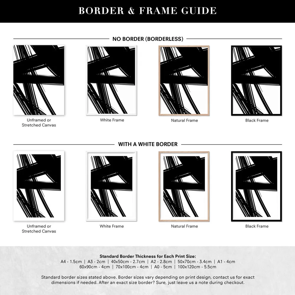Abstract Bold Lines in Black & White II - Art Print