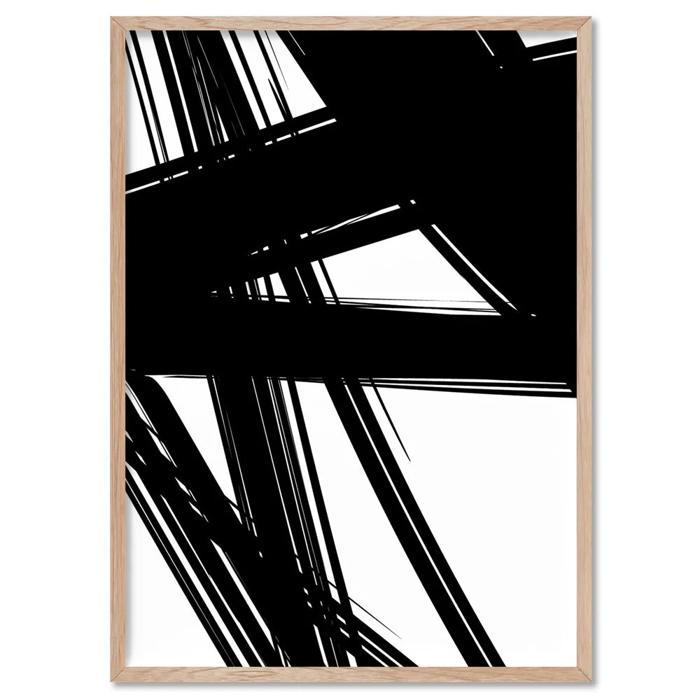 Abstract Bold Lines in Black & White II - Art Print