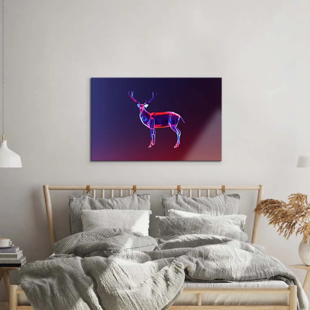 Abstract Geometric Deer Glass Wall Art