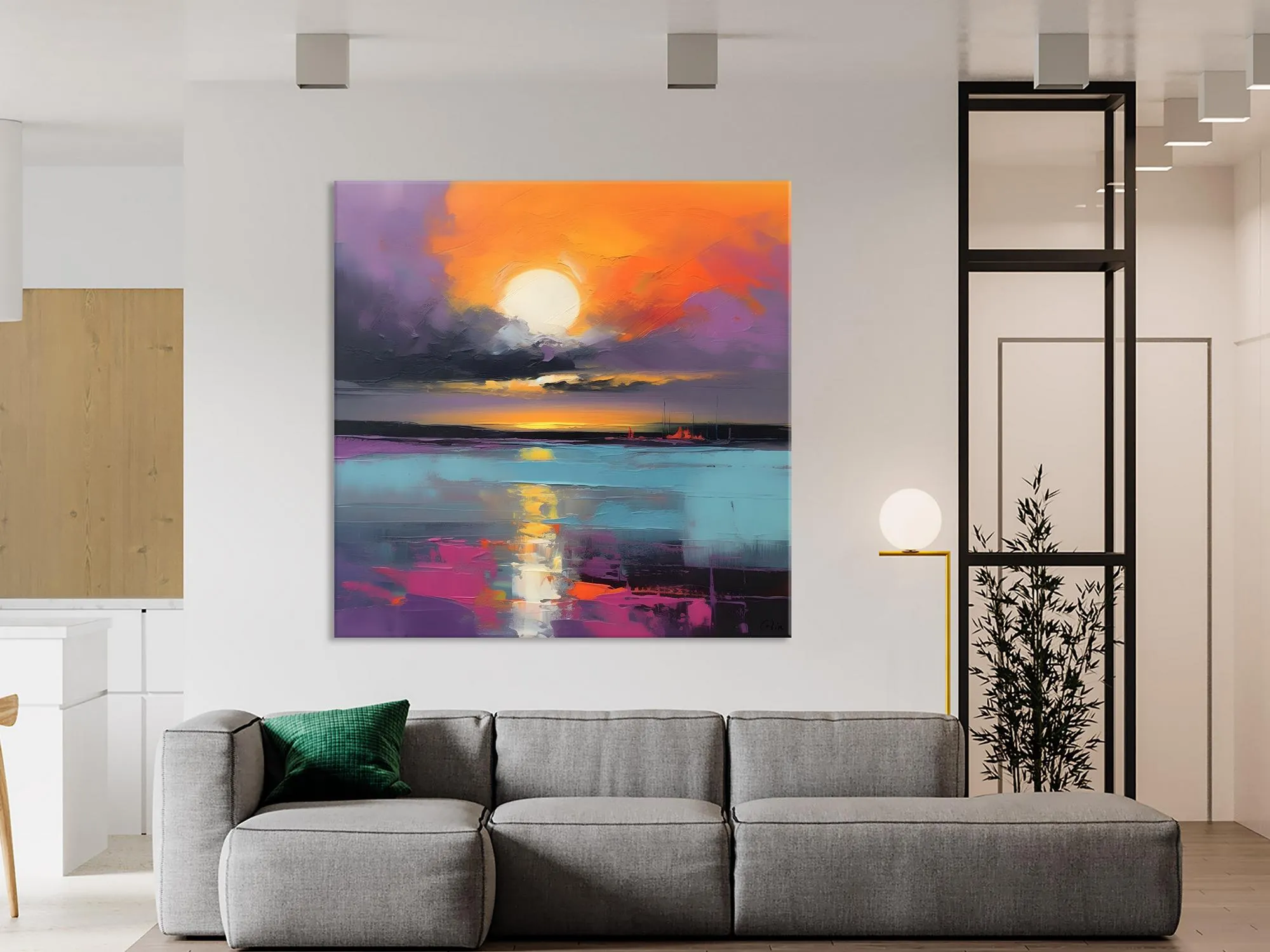 Abstract Landscape Artwork, Landscape Painting on Canvas, Hand Painted Canvas Art, Contemporary Wall Art Paintings, Extra Large Original Art