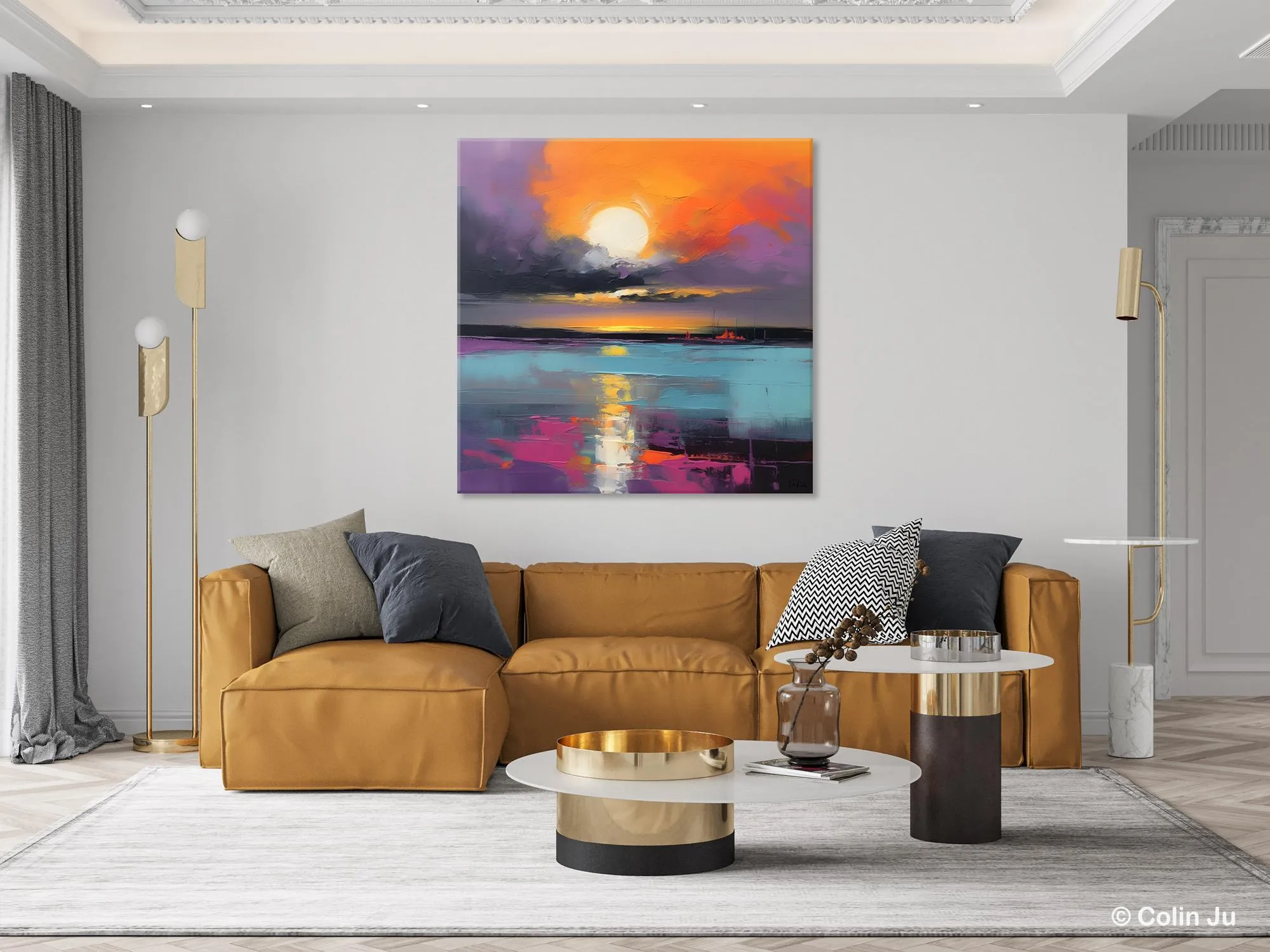 Abstract Landscape Artwork, Landscape Painting on Canvas, Hand Painted Canvas Art, Contemporary Wall Art Paintings, Extra Large Original Art