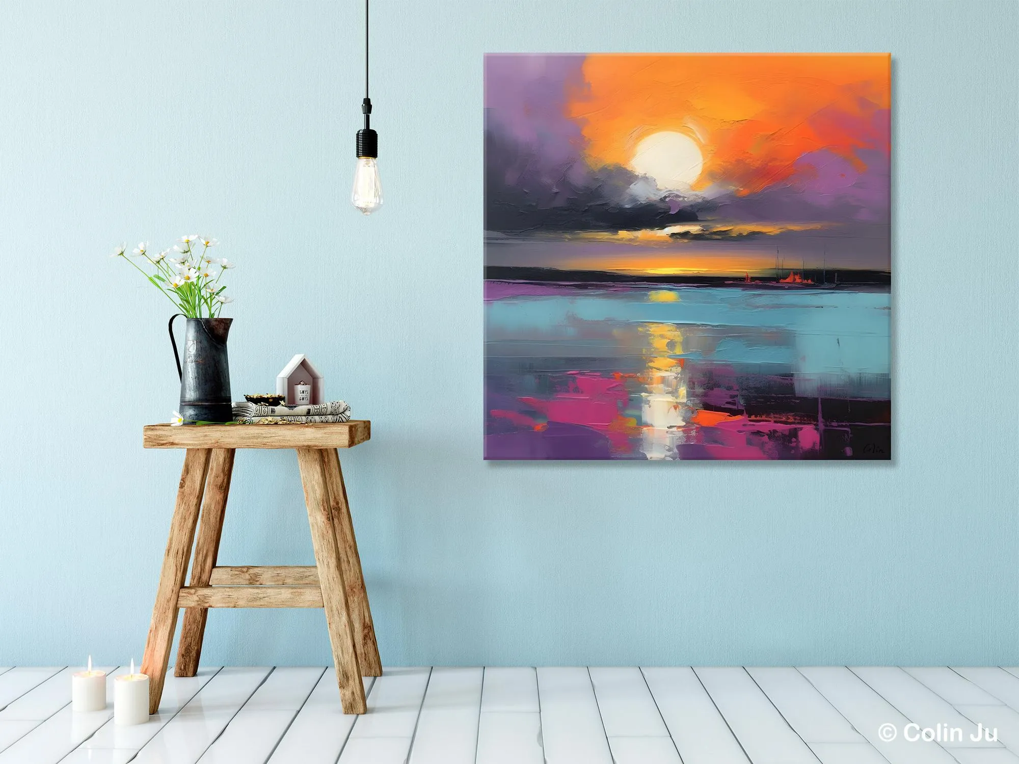 Abstract Landscape Artwork, Landscape Painting on Canvas, Hand Painted Canvas Art, Contemporary Wall Art Paintings, Extra Large Original Art