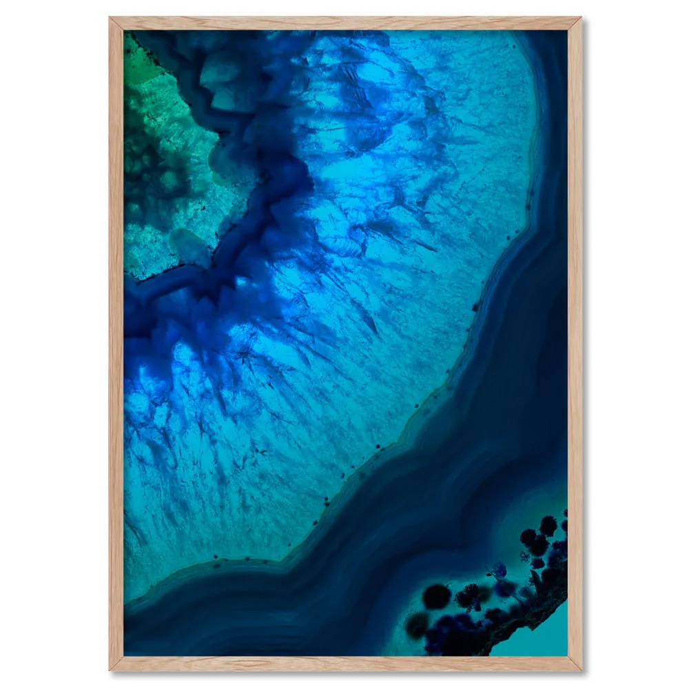 Agate Slice Geode Blues & Greens II - Art Print