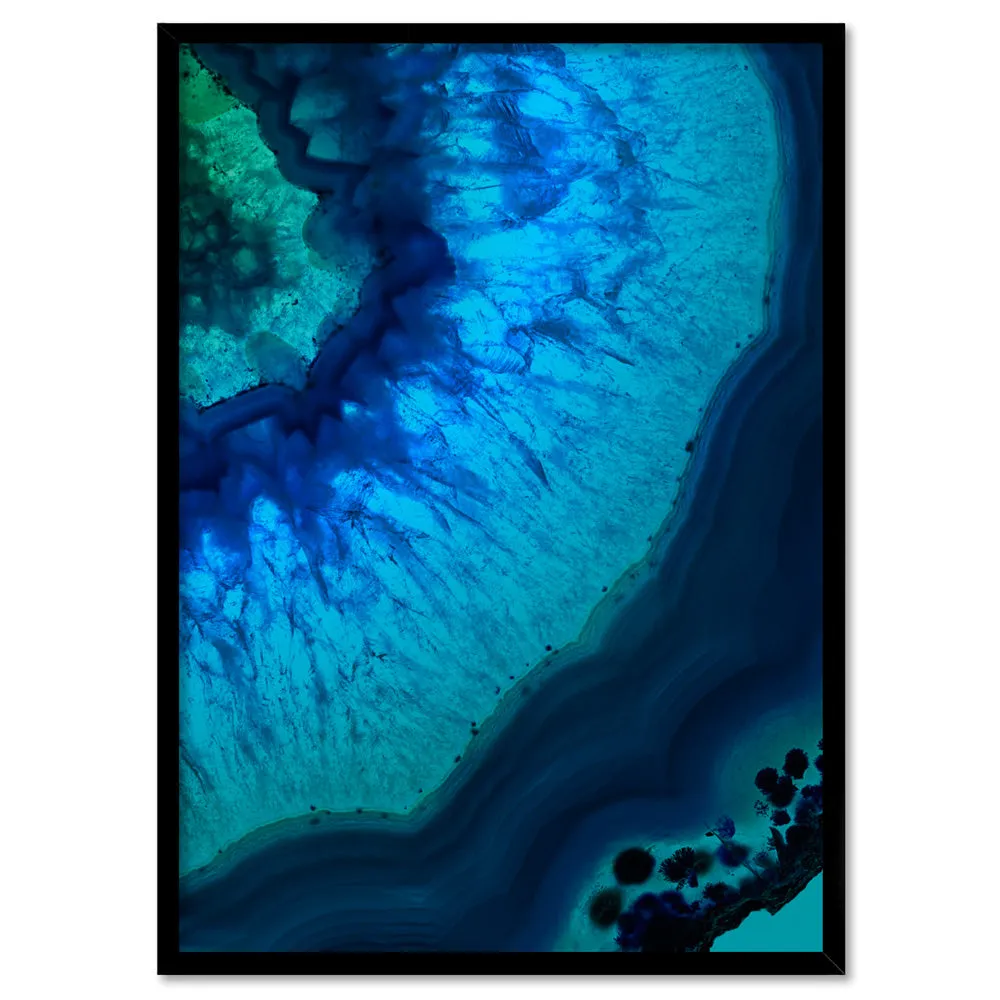 Agate Slice Geode Blues & Greens II - Art Print