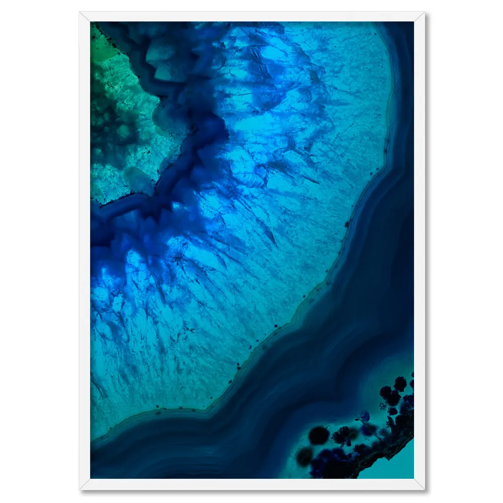 Agate Slice Geode Blues & Greens II - Art Print