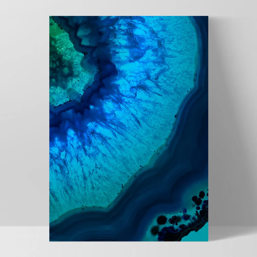 Agate Slice Geode Blues & Greens II - Art Print