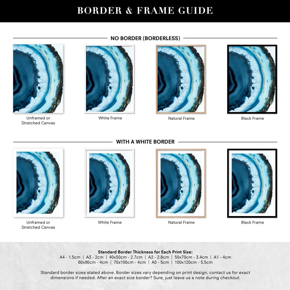 Agate Slice Geode Turquoise III - Art Print