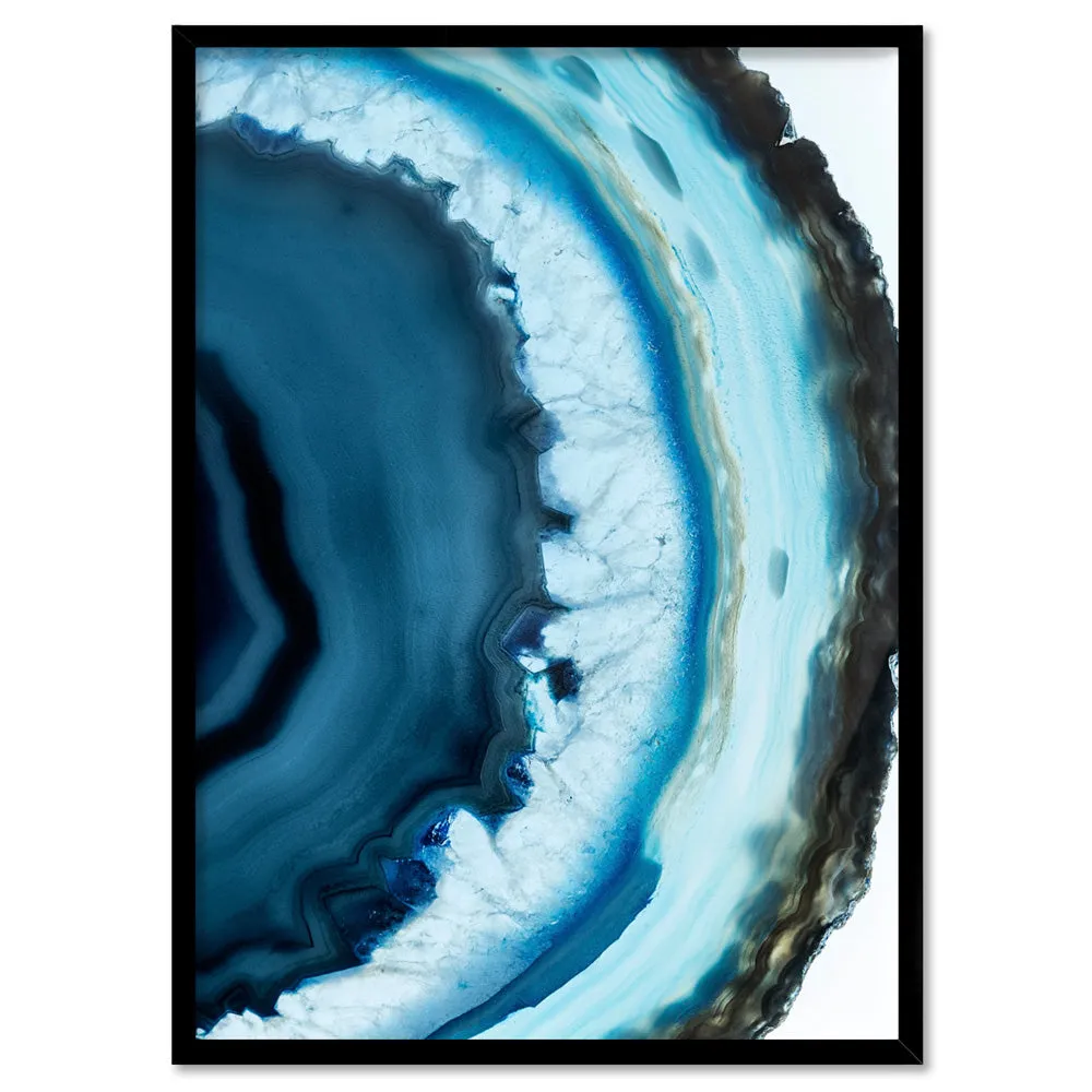 Agate Slice Geode Turquoise III - Art Print