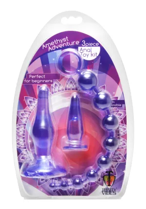 Amethyst Anal Adventure Kit: 3 Sparkly Toys for Sensational Fun!