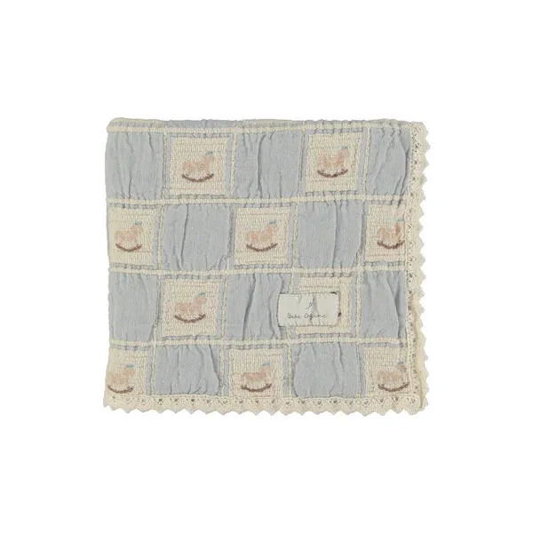 Baby Blanket | Patchwork | Blue Horse | Bebe Organic  | SS25