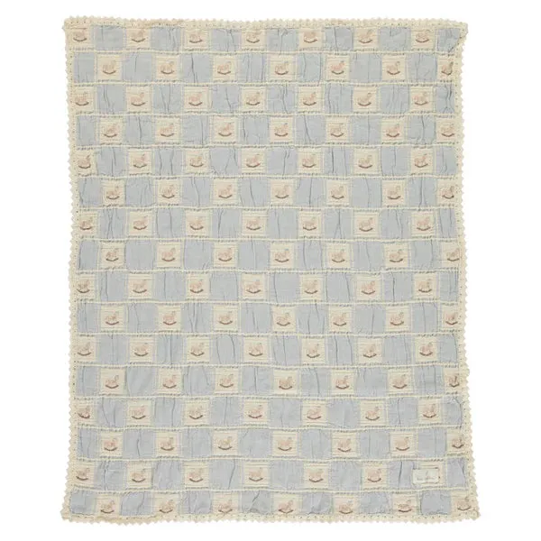 Baby Blanket | Patchwork | Blue Horse | Bebe Organic  | SS25