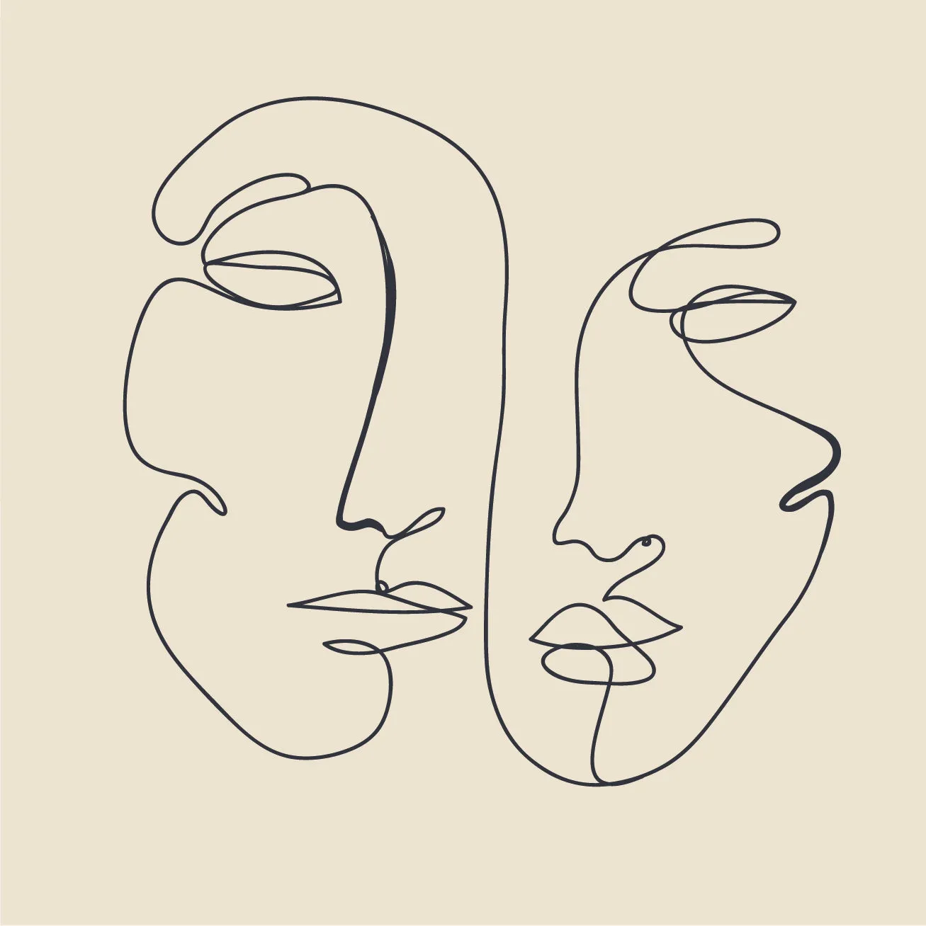 Facing Together Custom Art