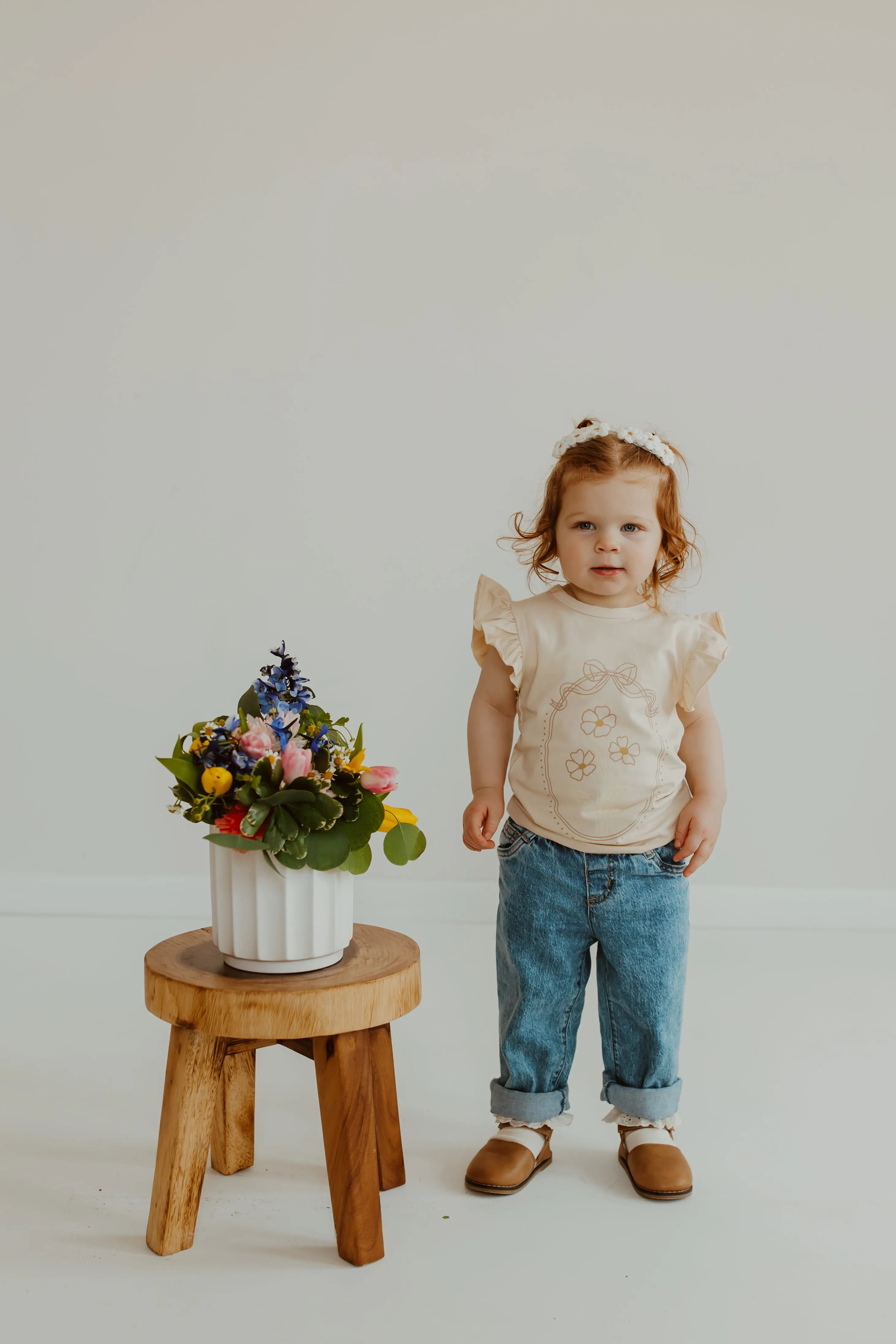 Floral Framed Ruffle Tee