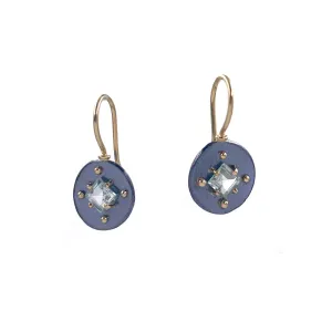 Framed Tourmaline Dangle Earrings
