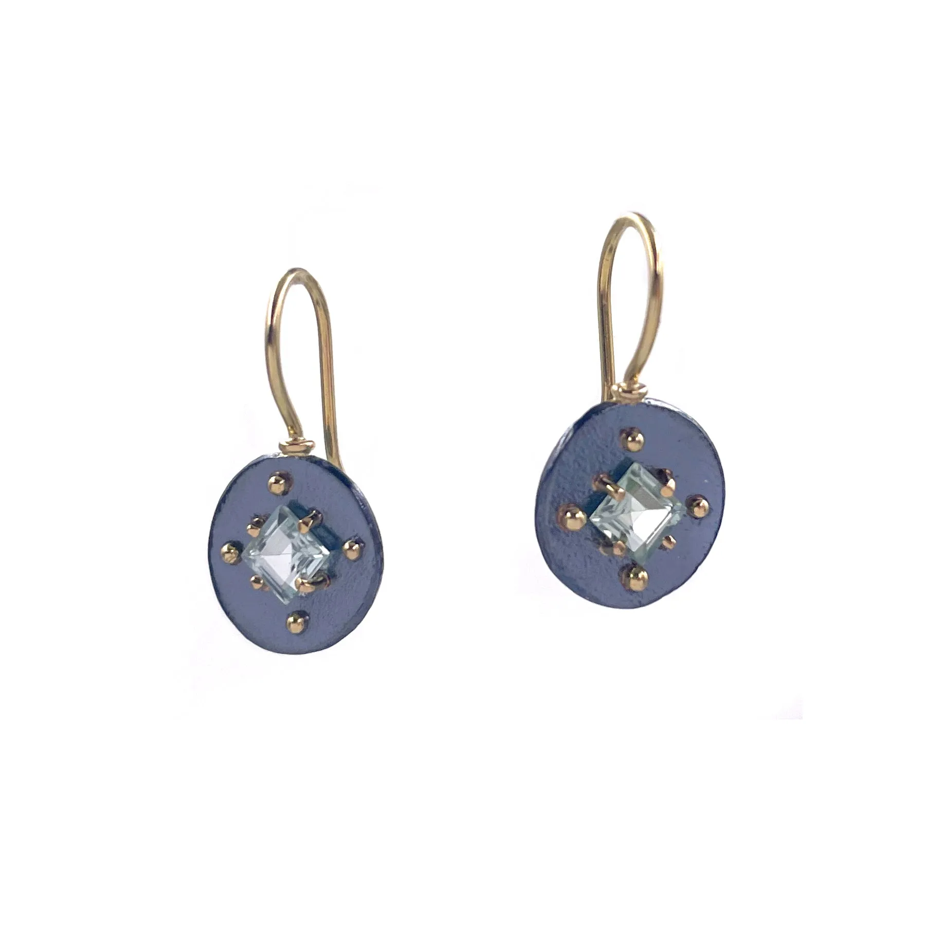 Framed Tourmaline Dangle Earrings