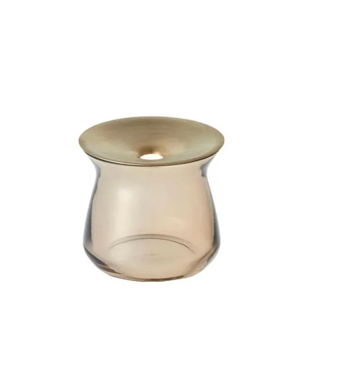 Kinto  Small Luna Brass Brown Glass Vase