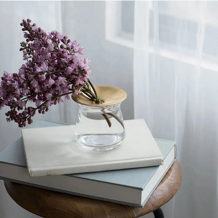 Kinto  Small Luna Brass Glass Vase