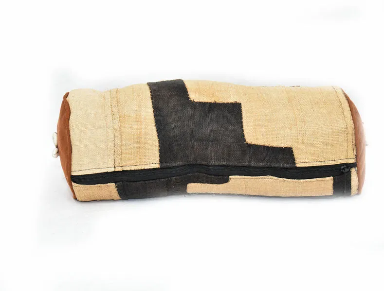 Kuba Cloth Bolster Pillow Cover with insert 03