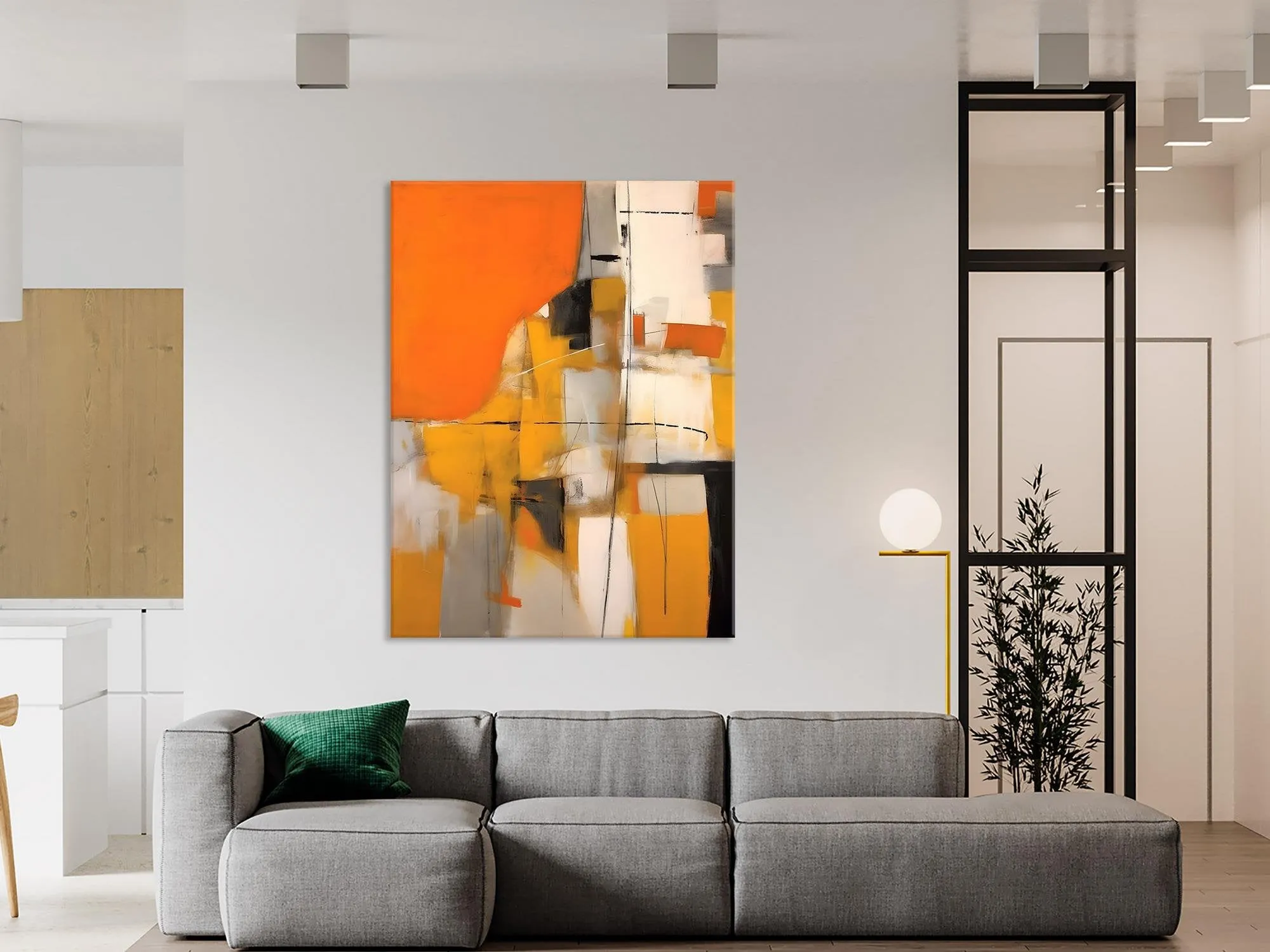 Large Paintings for Bedroom, Yellow Abstract Art Paintings, Large Contemporary Wall Art, Hand Painted Canvas Art, Original Modern Painting
