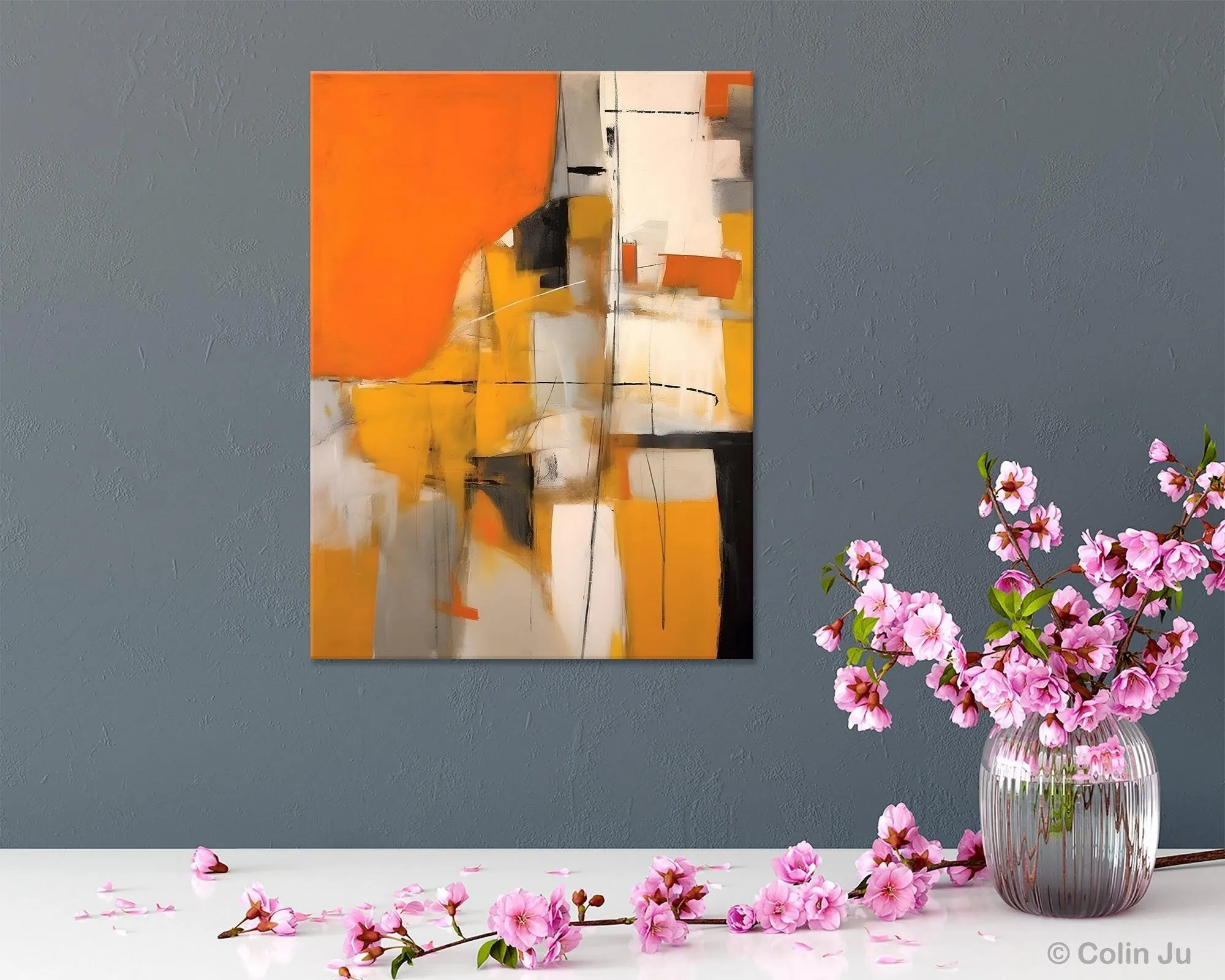 Large Paintings for Bedroom, Yellow Abstract Art Paintings, Large Contemporary Wall Art, Hand Painted Canvas Art, Original Modern Painting