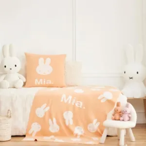 Miffy Euro Pillowcase - Peach Fuzz; Name: Ivory