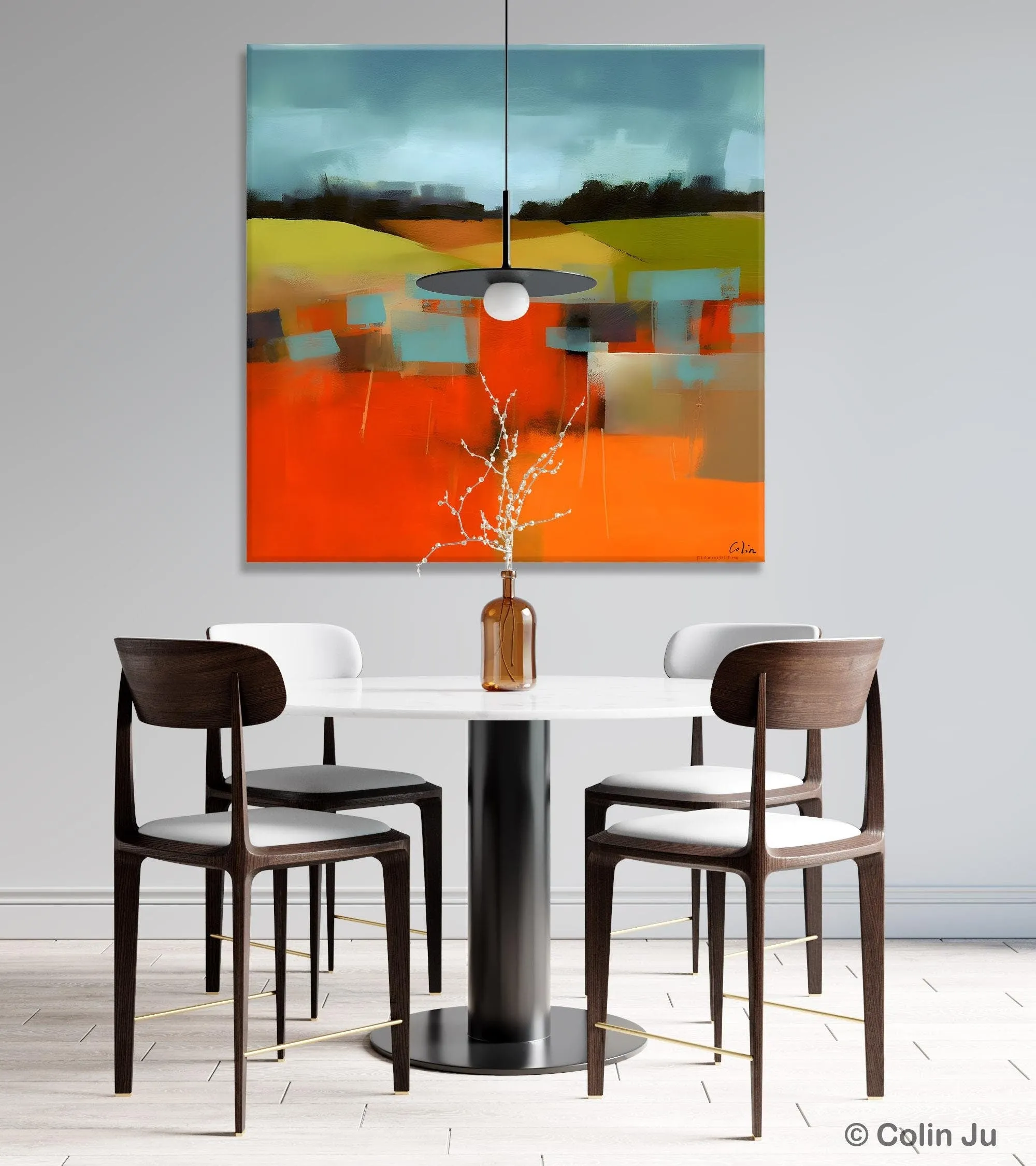 Original Landscape Wall Art Paintings, Oversized Modern Canvas Paintings, Modern Acrylic Artwork, Large Abstract Painting for Dining Room