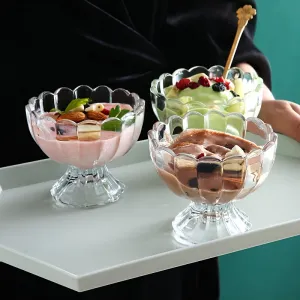 Set of 3 Elegant Glassware Dessert Cups for Home Entertaining