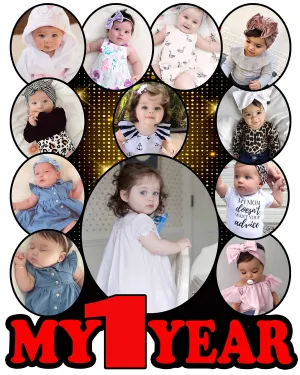 Shri Kanth Art® My First Birthday Customized Wooden Frame for Wall Picture Frame | Best Gift for Birthday Boy Girl | Cutout Wooden Photo Frames | Home Décor | Water Proof | Photo Frame for Wall | MultiColor, Pack Of 1