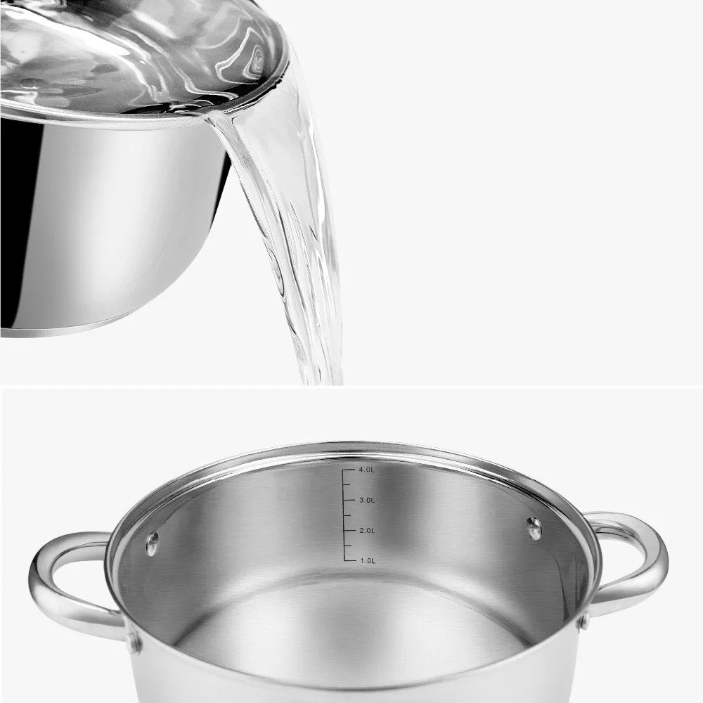 Velaze Cookware Set 12-Piece Kitchen Stainless Steel Cooking Pot & Pan Sets,Induction Safe,Saucepan,Casserole,pan with Glass lid