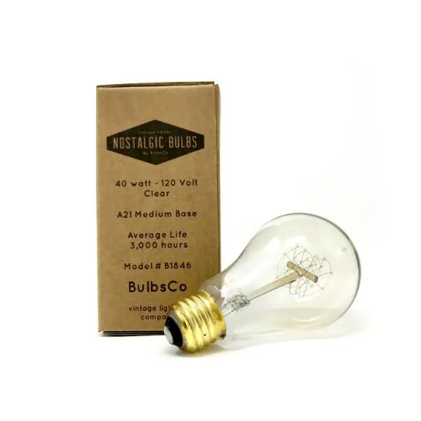 Victorian Quad Loop Filament Vintge Light Bulb A21 - 40 Watt